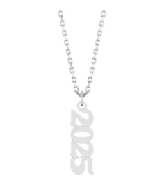 88746 Necklace 14K White 2025 19.1 X 5.4 Mm 18 In Polished Petite Year Necklace