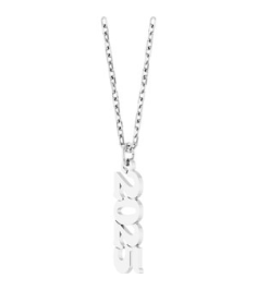 88746 Necklace 14K White 2025 19.1 X 5.4 Mm 18 In Polished Petite Year Necklace