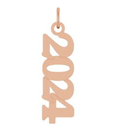 88746 Pendant 14K Rose 2024 19.1 X 5.4 Mm Polished Petite Year Pendant