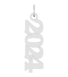 88746 Pendant 14K White 2024 19.1 X 5.4 Mm Polished Petite Year Pendant