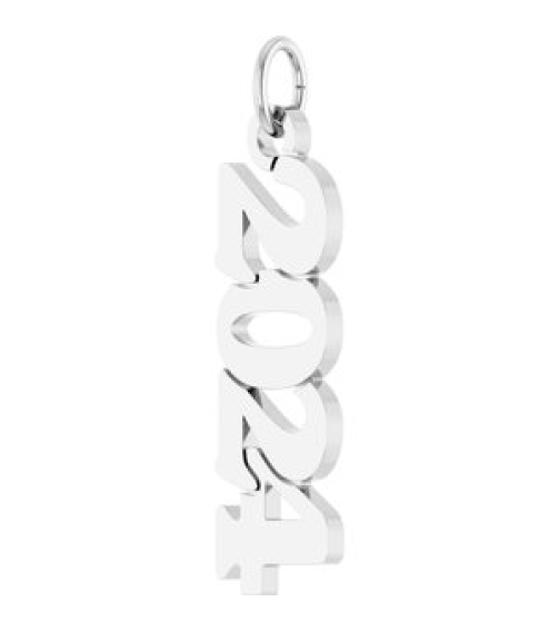 88746 Pendant 14K White 2024 19.1 X 5.4 Mm Polished Petite Year Pendant