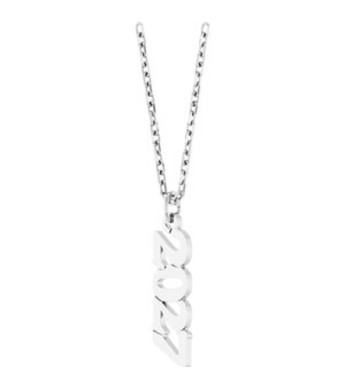 88746 Necklace 14K White 2027 19.1 X 5.4 Mm 18 In Polished Petite Year Necklace