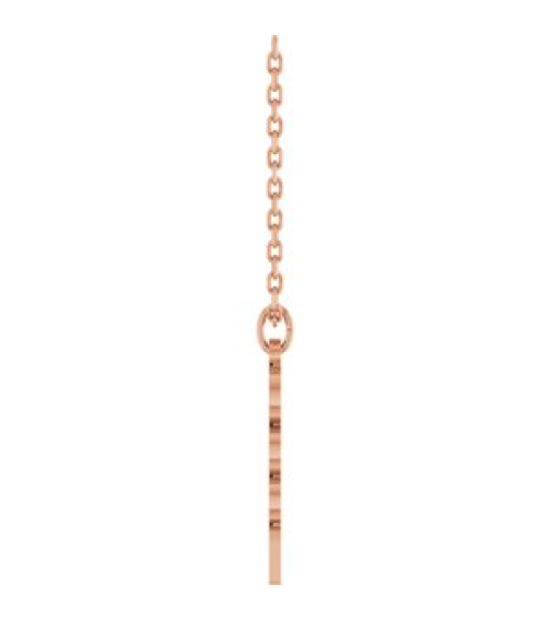 88746 Necklace 14K Rose 2027 19.1 X 5.4 Mm 18 In Polished Petite Year Necklace