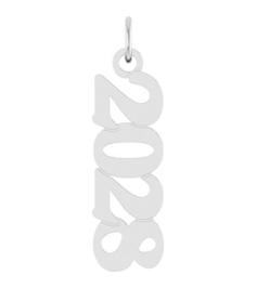 88746 Pendant 14K White 2028 19.1 X 5.4 Mm Polished Petite Year Pendant