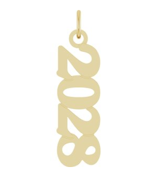 88746 Pendant 14K Yellow 2028 19.1 X 5.4 Mm Polished Petite Year Pendant
