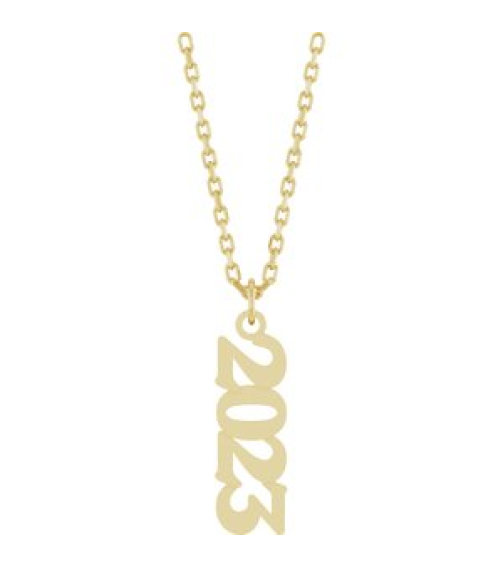 88746 Necklace 14K Yellow 2023 19.1 X 5.4 Mm 18 In Polished Petite Year Necklace