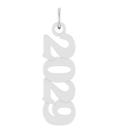 88746 Pendant 14K White 2029 19 X 5.4 Mm Polished Petite Year Pendant