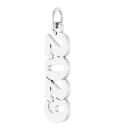 88746 Pendant 14K White 2029 19 X 5.4 Mm Polished Petite Year Pendant