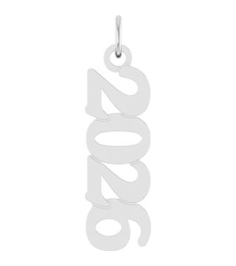 88746 Pendant 14K White 2026 19.1 X 5.4 Mm Polished Petite Year Pendant