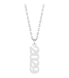 88746 Necklace 14K White 2029 19 X 5.4 Mm 18 In Polished Petite Year Necklace
