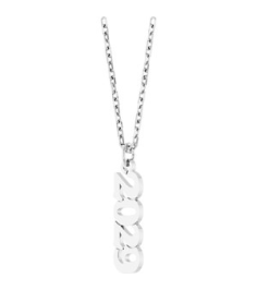 88746 Necklace 14K White 2029 19 X 5.4 Mm 18 In Polished Petite Year Necklace