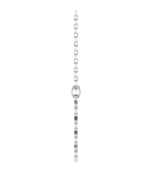 88746 Necklace 14K White 2029 19 X 5.4 Mm 18 In Polished Petite Year Necklace
