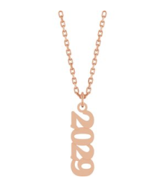 88746 Necklace 14K Rose 2029 19 X 5.4 Mm 18 In Polished Petite Year Necklace