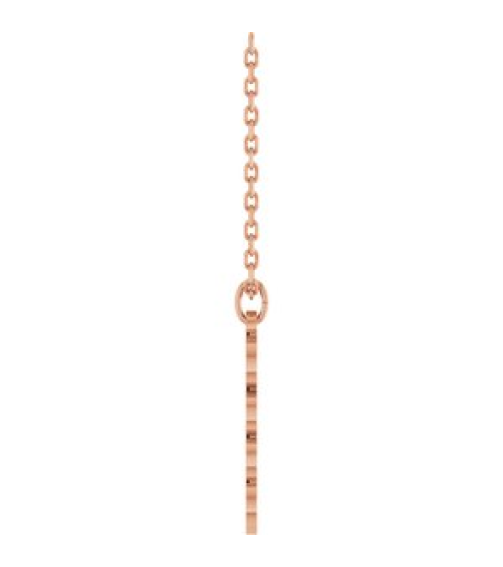 88746 Necklace 14K Rose 2029 19 X 5.4 Mm 18 In Polished Petite Year Necklace