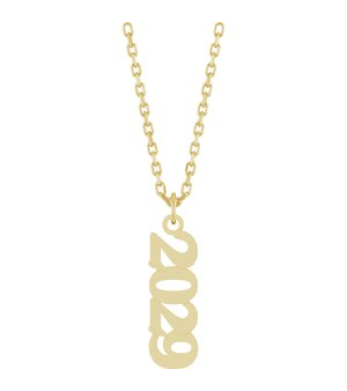88746 Necklace 14K Yellow 2029 19 X 5.4 Mm 18 In Polished Petite Year Necklace