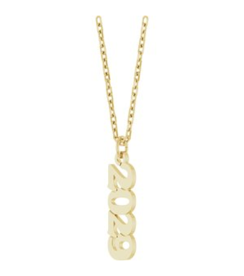 88746 Necklace 14K Yellow 2029 19 X 5.4 Mm 18 In Polished Petite Year Necklace