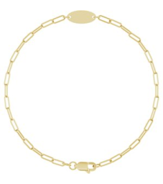 Brc973 Bracelet 14K Yellow 11 X 5 Mm 7 In Polished Engravable Oval Bracelet
