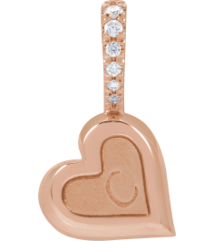 88775 Pendant Set 14K Rose Round Natural Diamond 1.3Mm 0.03 Ctw Natural Diamond I1, G-H Polished .03 Ctw Natural Diamond Engravable Sideways Heart Pendant