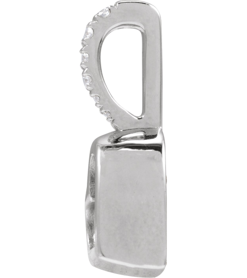 88775 Pendant Set Sterling Silver Round Natural Diamond 1.3Mm 0.03 Ctw Natural Diamond I1, G-H Polished .03 Ctw Natural Diamond Engravable Sideways Heart Pendant