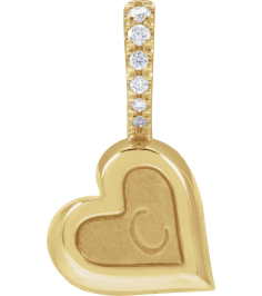 88775 Pendant Set 14K Yellow Round Natural Diamond 1.3Mm 0.03 Ctw Natural Diamond I1, G-H Polished .03 Ctw Natural Diamond Engravable Sideways Heart Pendant