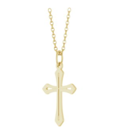 R50069 Necklace 14K Yellow 25.1 X 15 Mm 18 In Polished Cross Necklace