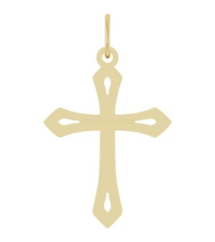 R50069 Pendant 14K Yellow 25.1 X 15 Mm Polished Cross Pendant