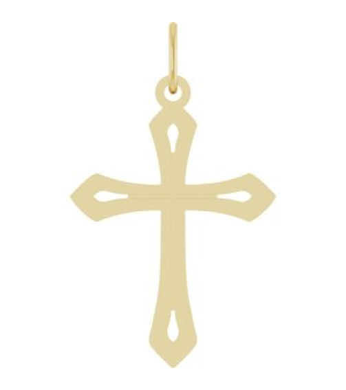 R50069 Pendant 14K Yellow 25.1 X 15 Mm Polished Cross Pendant
