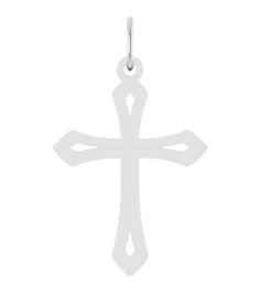 R50069 Pendant Platinum 25.1 X 15 Mm Polished Cross Pendant