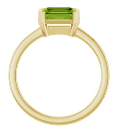 72361 Ring Set 14K Yellow Natural Peridot Emerald 7 X 5 Mm Polished Natural Peridot Ring