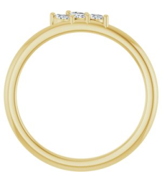 126931 Ring Set 14K Yellow Natural Diamond Marquise 3.5 X 2 Mm Natural Diamond Polished 18 Ctw Natural Diamond Three-Stone Stackable Ring