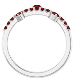 72449 Ring Set 14K White Natural Mozambique Garnet Round 3 Mm Natural Mozambique Garnet Polished Natural Mozambique Garnet Ring