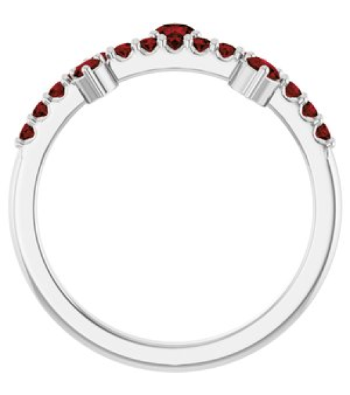 72449 Ring Set 14K White Natural Mozambique Garnet Round 3 Mm Natural Mozambique Garnet Polished Natural Mozambique Garnet Ring