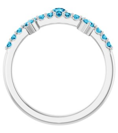 72449 Ring Set 14K White Natural Aquamarine Round 3 Mm Natural Aquamarine Polished Natural Aquamarine Ring