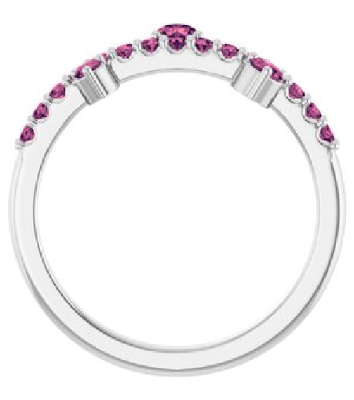 72449 Ring Set 14K White Natural Pink Tourmaline Round 3 Mm Natural Pink Tourmaline Polished Natural Pink Tourmaline Ring