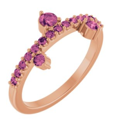 72449 Ring Set 14K Rose Natural Pink Tourmaline Round 3 Mm Natural Pink Tourmaline Polished Natural Pink Tourmaline Ring