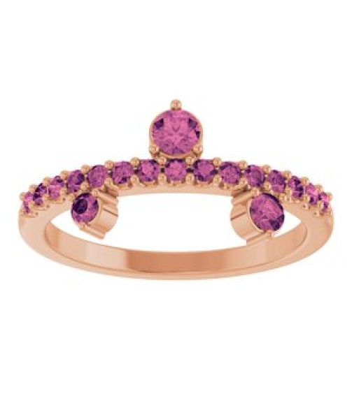 72449 Ring Set 14K Rose Natural Pink Tourmaline Round 3 Mm Natural Pink Tourmaline Polished Natural Pink Tourmaline Ring