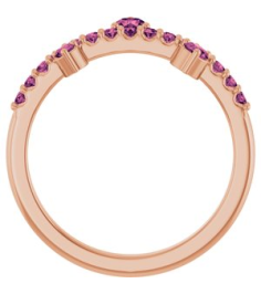 72449 Ring Set 14K Rose Natural Pink Tourmaline Round 3 Mm Natural Pink Tourmaline Polished Natural Pink Tourmaline Ring
