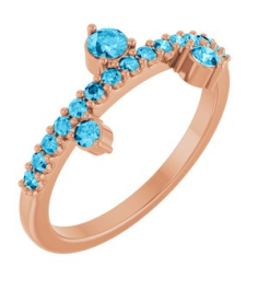 72449 Ring Set 14K Rose Natural Aquamarine Round 3 Mm Natural Aquamarine Polished Natural Aquamarine Ring