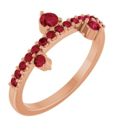 72449 Ring Set 14K Rose Natural Ruby Round 3 Mm Natural Ruby Polished Natural Ruby Ring
