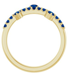 72449 Ring Set 14K Yellow Natural Blue Sapphire Round 3 Mm Natural Blue Sapphire Polished Natural Blue Sapphire Ring