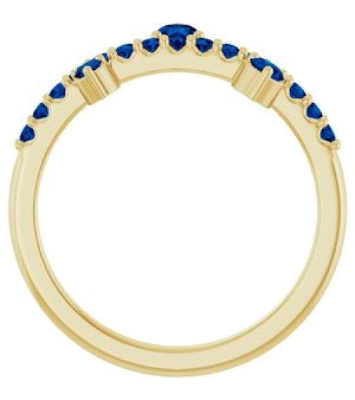 72449 Ring Set 14K Yellow Natural Blue Sapphire Round 3 Mm Natural Blue Sapphire Polished Natural Blue Sapphire Ring