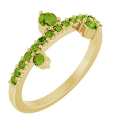 72449 Ring Set 14K Yellow Natural Peridot Round 3 Mm Natural Peridot Polished Natural Peridot Ring