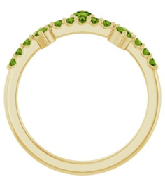 72449 Ring Set 14K Yellow Natural Peridot Round 3 Mm Natural Peridot Polished Natural Peridot Ring
