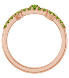 72449 Ring Set 14K Rose Natural Peridot Round 3 Mm Natural Peridot Polished Natural Peridot Ring