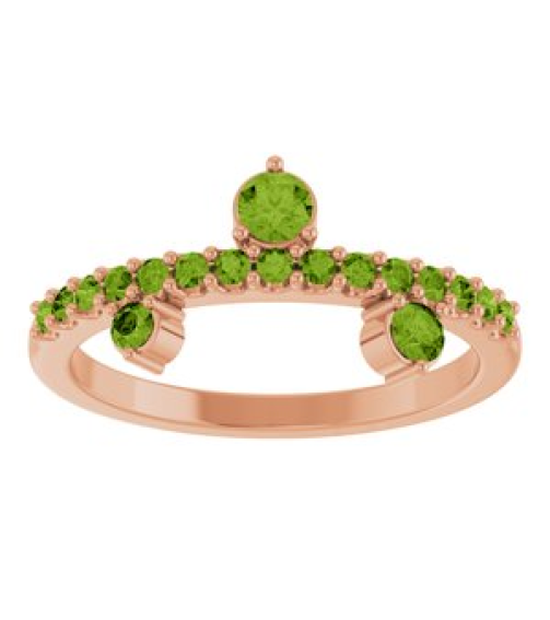 72449 Ring Set 14K Rose Natural Peridot Round 3 Mm Natural Peridot Polished Natural Peridot Ring