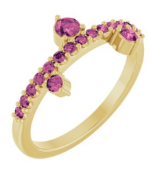 72449 Ring Set 14K Yellow Natural Pink Tourmaline Round 3 Mm Natural Pink Tourmaline Polished Natural Pink Tourmaline Ring
