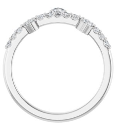 72449 Ring Set 14K White Natural White Sapphire Round 3 Mm Natural White Sapphire Polished Natural White Sapphire Ring