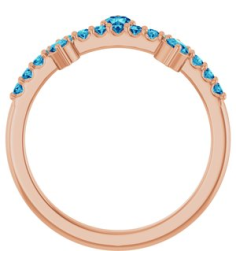 72449 Ring Set 14K Rose Natural Blue Zircon Round 3 Mm Natural Zircon Polished Natural Blue Zircon Ring