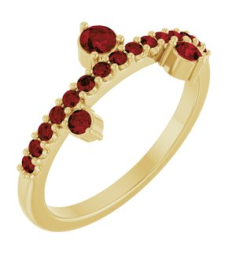 72449 Ring Set 14K Yellow Natural Mozambique Garnet Round 3 Mm Natural Mozambique Garnet Polished Natural Mozambique Garnet Ring