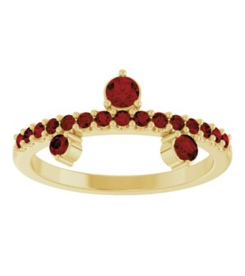 72449 Ring Set 14K Yellow Natural Mozambique Garnet Round 3 Mm Natural Mozambique Garnet Polished Natural Mozambique Garnet Ring